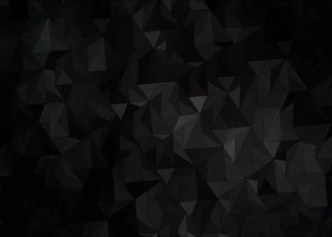 Dark abstract gradient background with black and gray triangles Stock Illustration