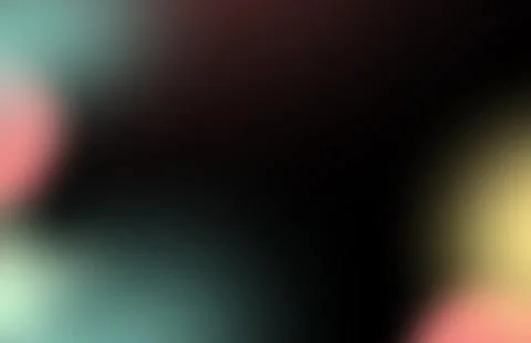 Dark abstract gradient with soft teal, coral and yellow color blooms Stockillustratie