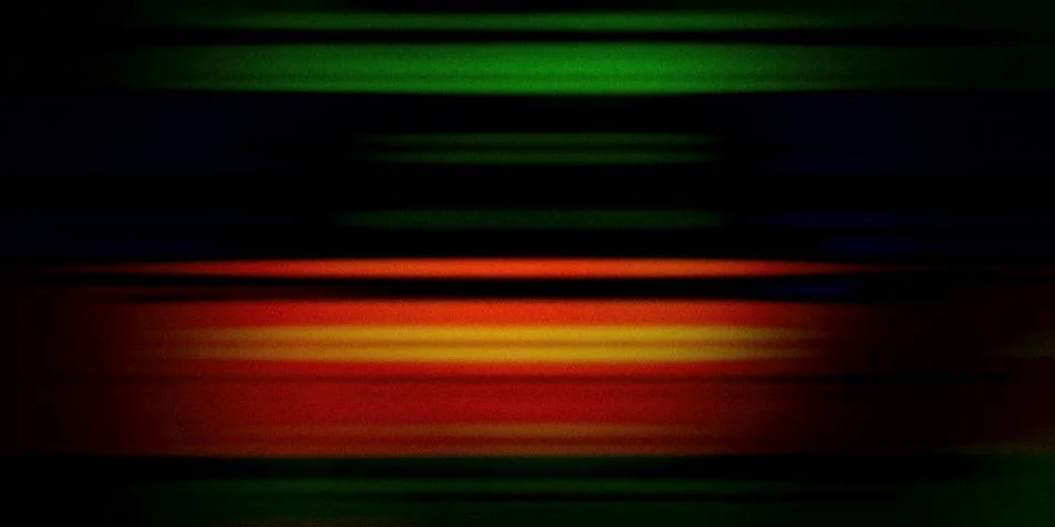 Dark abstract gradient with vibrant horizontal stripes of green, blue, and .. イラスト素材
