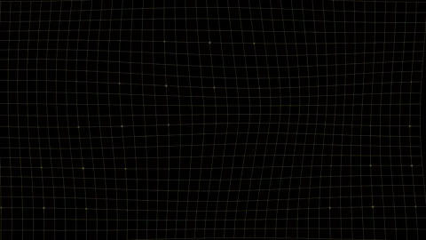 Dark Abstract Grid Pattern with Glowing Golden Lines - Futuristic Digital N.. Stock Footage 347561011