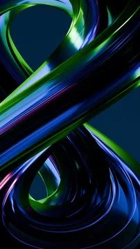 Dark abstract infinity shape with neon metallic glow for futuristic wallpaper イラスト素材