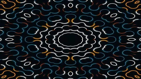 Dark Abstract Kaleidoscope Pattern Motion Background Видео 342987250