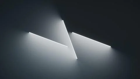 Dark abstract light panels with soft monochrome glow backdrop. Illustrazione stock