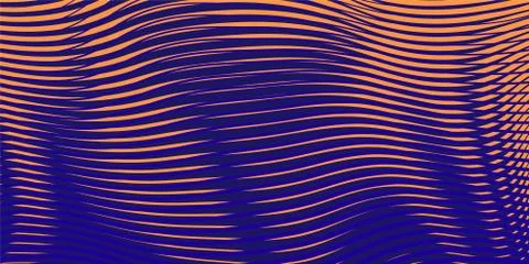 Dark abstract linear background with effect of crumpled curved surface. Stock Illustration