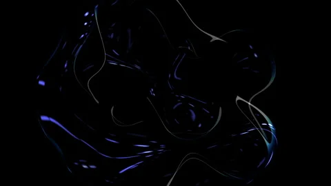Dark abstract liquid wave with blue light reflections on black background Vídeos de archivo 334139847