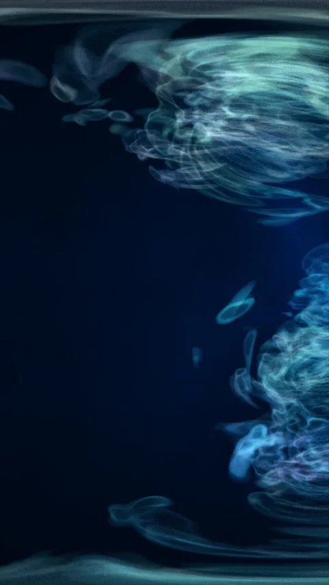Dark abstract nebula cloud with green and teal glowing mist, creating a mys.. Stock Footage 335387777