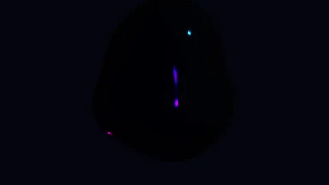 Dark abstract organic shifting liquid blob with glowing magenta, purple, an.. Stock Footage 342723411