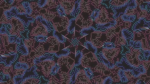 Dark Abstract Pattern with Blue Red Hues. Stock Footage 331487520