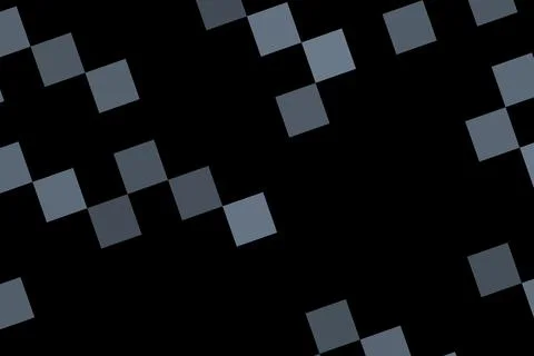 Dark abstract pattern with blue squares on black background Stock Illustration