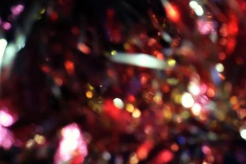 Dark Abstract red bokeh sparkle on black background Stock Photos
