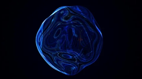 Dark abstract scene with a glossy blue glass-like liquid blob Stock Footage 330592799