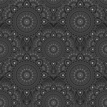 Dark abstract seamless pattern, oriental and Asian-inspired designs with ma.. Stock Illustration