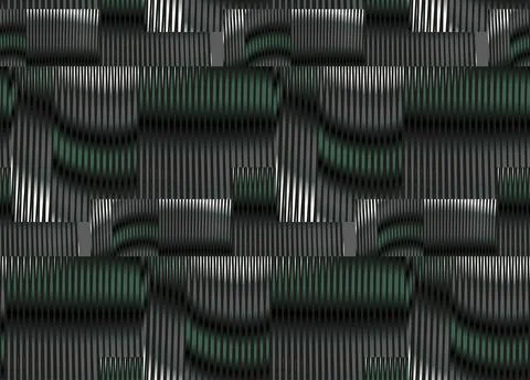 Dark abstract seamless pattern of stripes and geometric shapes. Stock Illustration