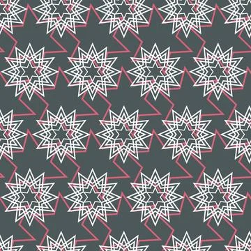 Dark abstract seamless pattern, symmetrical colored background for textile an Stock Illustration