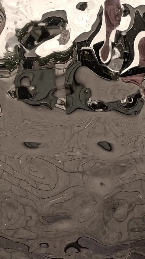 Dark abstract silver reflection with distorted surface flow Stock Footage 317825540