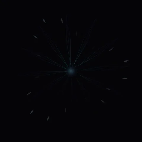 Dark Abstract Starburst Explosion with Blue Glow and Geometric Rays on Blac.. Stock Footage 346283453