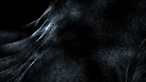 A dark abstract surface of flowing digital fabric with fine particles Stock Footage 326779738