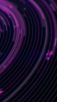 Dark abstract surface with purple neon ripple lines and circular grooves, c.. Stock Illustration
