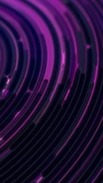 Dark abstract surface with purple neon ripple lines and circular grooves, c.. 스톡 일러스트