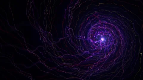 Dark abstract swirl background with cloud of intricate wavy lines Stock Footage 278963890