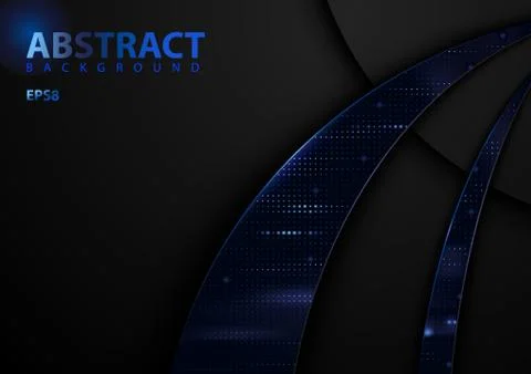 Dark Abstract Tech Background with Blue Elements Illustrazione stock
