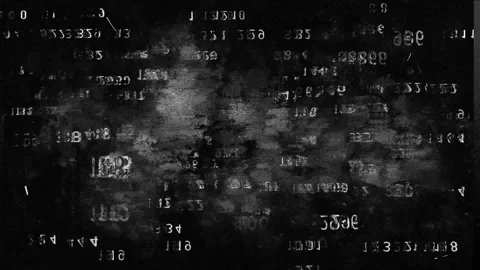 Dark abstract typographic grunge texture with distorted letters and noise Stock Footage 327320718