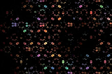 Dark abstract vector background with multicolored floral ornament Stock Illustration