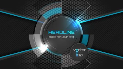 Dark abstract wallpaper with circle pattern and place for your headline. Stock Illustration