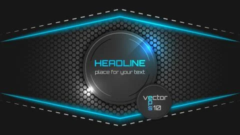 Dark abstract wallpaper with circle pattern and place for your headline. Illustrazione stock