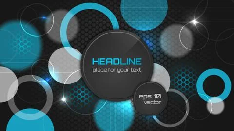 Dark abstract wallpaper with circle pattern and place for your headline. Stock Illustration