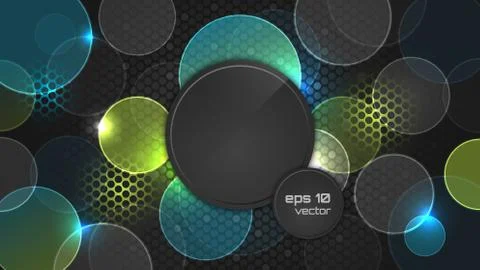 Dark abstract wallpaper with circle pattern and place for your headline. Stock Illustration