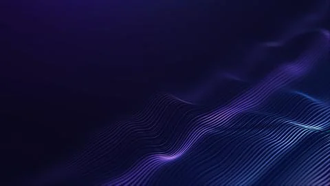 Dark abstract wave grid with blue and purple flowing lines, futuristic digi.. 스톡 일러스트