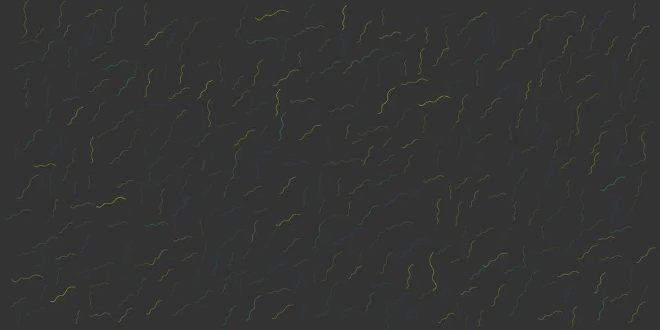 Dark Abstract Waved Background - Hand Drawn Winding Curves Pattern, Wide Sc.. Illustrazione stock