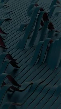 Dark Abstract Waves and Lines Pattern in 3D Design.. Illustrazione stock