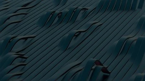 Dark Abstract Waves and Lines Pattern in 3D Design.. Stock Illustration