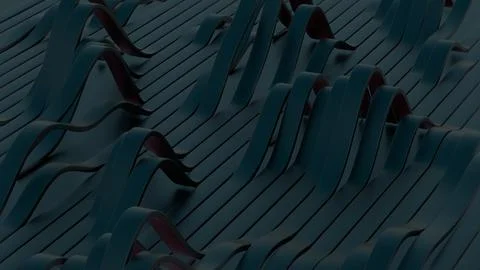 Dark Abstract Waves and Lines Pattern in 3D Design.. Stock Illustration