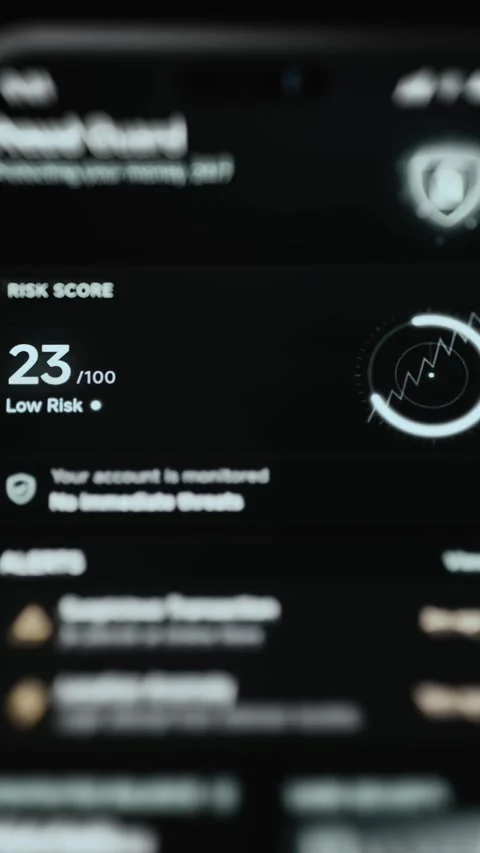 Dark Account Security Dashboard With Threat Statistics And Alerts 4K Stock Footage 341854631