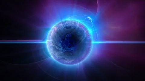 Dark active planet in deep space Vídeo Stock 377373