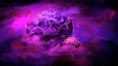 Dark Active Planet In Deep Space Stock Footage 77438333