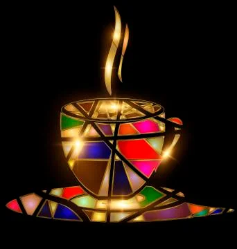Dark and abstract cup of tea Stock Illustration