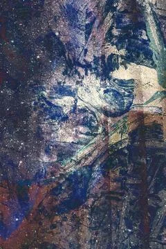 Dark and complex abstract with overlapping earthy and marine tones, textured Stock Photos