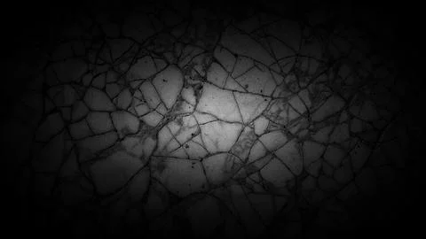Dark and dramatic cracked stone texture with deep gray and black tones, off.. Stock Illustration