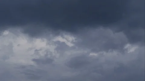 Dark And Dramatic Rainy Clouds Timelapse, Closeup View Stock Footage 90989122