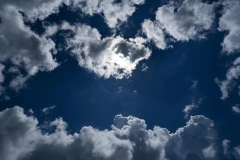 Dark and Dramatic sky with clouds in the nature background space area Horror  Stock Photos