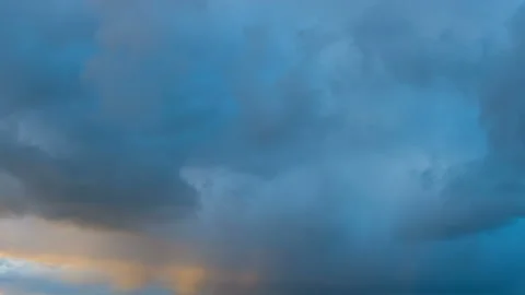 Dark and dramatic storm cloud area background. Time Lapse. Epic storm tropica Stock Footage 93369095