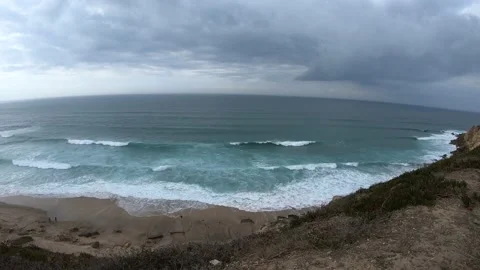 Dark and dramatic storm cloud area background in a beach. Time Lapse Stock Footage 134835308