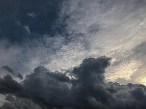 Dark and Dramatic Storm Clouds before raining Stock Photos