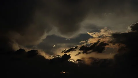 Dark and Dramatic Stormy Sky Time Lapse Stock Footage 137371125
