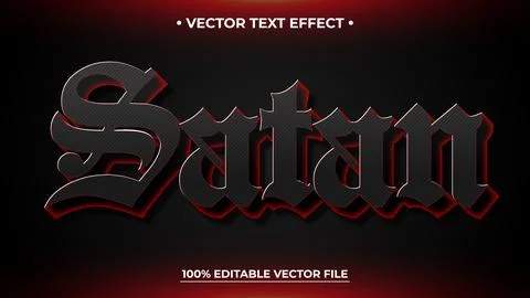 Dark and Dramatic Vector Text Effect of "Satan" Stock-Illustration
