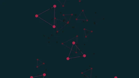 Dark and dynamic network of interconnected circles Stock Footage 263556409